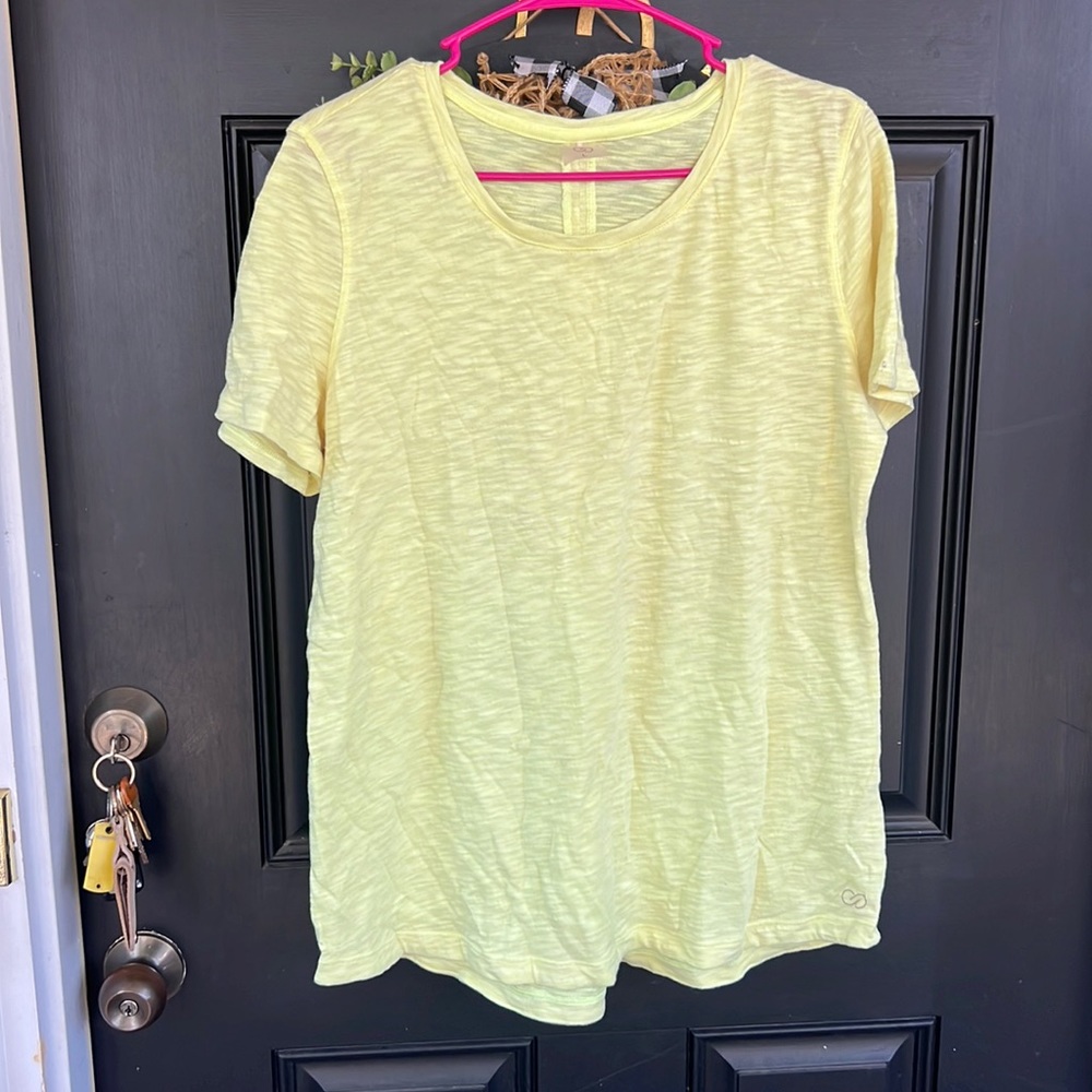 Calia bright yellow tee size L